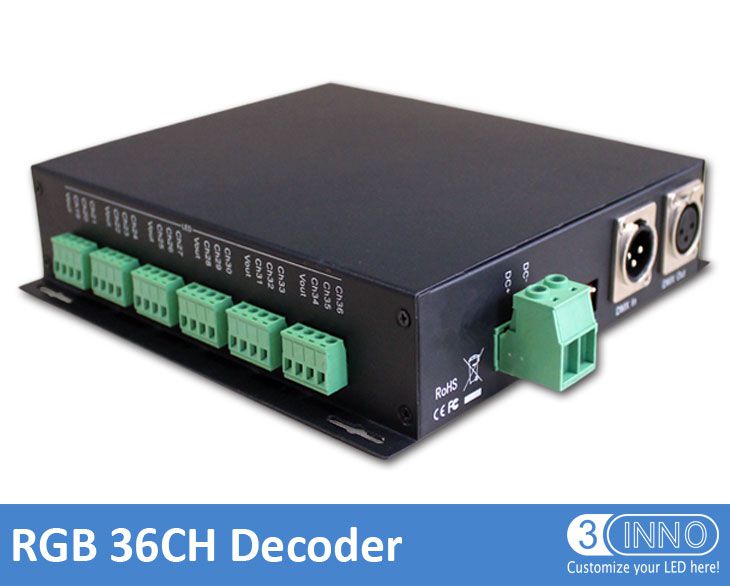 DMX 512 décodeur 36 canaux PWM DECODEUR RGB décodeur 36 canaux Dmx décodeur WS2811 DECODEUR